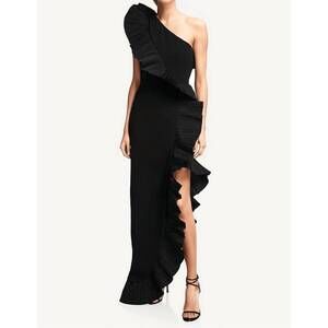 black lace dress three quarter sleeve Cinderella Divine -CD749 Queen Anne neckline three-quarter sleeves Long  Prom Gown main image 0